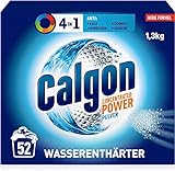 Calgon 4-in-1 Power Pulver – Wasserenthärter gegen Kalkablagerungen, Schmutz und Korrosion in der Waschmaschine – Beugt unangenehmen Gerüchen vor – 2 x 1,3 kg