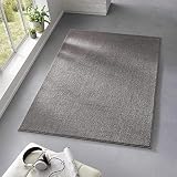 Taracarpet Teppich Kurzflor weicher Designer Uni Bodenbelag Madrid fürs Wohnzimmer, Kinderzimmer, Schlafzimmer und die Küche geeignet Anthrazit Dunkelgrau 120x170