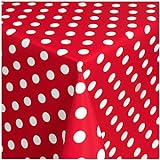 TEXMAXX Wachstuchtischdecke Wachstischdecke Wachstuch Tischdecke abwaschbar ( 150-01 ) - 100 x 140 cm - PVC Tischdecke abwischbar, Punkte Muster in Rot-Weiss