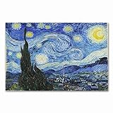Sternennacht von Vincent Van Gogh Berühmte Landschaft Kunstdruck Wandbild Leinwand Gemälde Home Wall Decor Artworks 70x115cm Innenrahmen