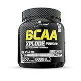 Olimp Sport Nutrition- BCAA Xplode Powder. Nahrungsergänzungsmittel in Pulverform, mit einer Komposition aus verzweigtkettigen Aminosäuren, L-Glutamin und Vitamin B6. Geschmack: Orange (500 g)