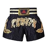 ZIQIDONGLAI Kickbox-Shorts Ares Boxen Kleidung Muay Thai Shorts Männer und Frauen MMA Sanda Shorts Kämpfen Kämpfende Trainingskleidung Kampfshorts (Color : Gold, Größe : S)