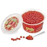 Original Popping Boba Fruchtperlen für Bubble Tea - 450g - Erdbeere - Ohne künstliche Farbstoffe, echte Fruchtsäfte - Weniger Zucker - 100% Vegan und Glutenfrei