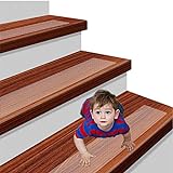 15 x Antirutschstreifen Treppe Set Anti Rutsch Selbstklebende Stufenmatten Transparent Rutsch Streifen als Rutschschutz Treppenstufen Matten 10cm x 61cm