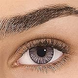 Sehr stark deckende natürliche Kontaktlinsen farbig,farbige Monatslinsen aus Silikon Hydrogel(HEMA),Weiche Kontaktlinsen mit großen Augenfarben Vergrößern Sie,1 Paar(2 Stück),DIA14.00,ohne Stärke,GRAU