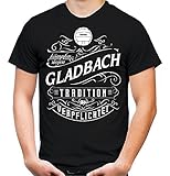 Mein Leben Gladbach Männer und Herren T-Shirt | Fussball Ultras Geschenk | M1 Front (XXXL, Schwarz)