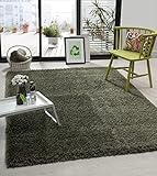 the carpet Green Velvet Wohnzimmer Öko Teppich, Hochflor besteht aus 100% recyceltem Polyester, Langflor, Luxuriöse Felloptik, Kuschelig Weich, Grün, 160 x 230 cm