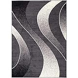 Carpeto Rugs Modern Designer Teppich - Kurzflor - Weich Teppich für Wohnzimmer, Schlafzimmer, Esszimmer - ÖKO-TEX Wohnzimmerteppich - Teppiche - dunkelgrau - 220 x 300 cm