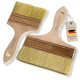 ORGAFLIX Flächenstreicher 150mm + 100mm für Öl, Lacke, Lasur, Beizen, Acryl, Kreidefarbe - Perfekt für große Flächen, Lasurpinsel Holz außen, Ölpinsel Holz, Flachpinsel, Lackpinsel,