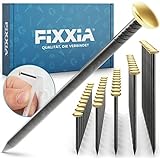 FIXXIA® Stahlnägel mit Halter - [50er Set, 10x in 20/25/30/40/50 mm] - gehärtete Stahlnägel für Bilder - Bildernägel - mit dekorativem Kopf - Betonnägel