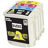Yellow Yeti Ersatz für HP 940 940XL Druckerpatronen kompatibel für HP OfficeJet Pro 8000 8500 8500A A809a A809n A909a A909g A910a A910g (1 Schwarz + 1 Cyan + 1 Magenta + 1 Gelb)
