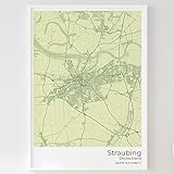 Mapdify Straubing Stadtposter, dein Lieblingsort als Wandposter, Karte deiner Stadt, City Poster