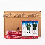 Crottendorfer Räucherkerzen - Sandelholzduft 4er Pack - in Geschenkverpackung mit Messingteller (4 x 24 Stück)