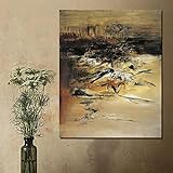 Abstrakte Leinwand Wandkunst Gemälde von Zao Wou Ki Kunst Poster für Wohnzimmer Dekoration Bilder 70x100cmx1pcs rahmenlos