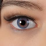 Kontaktlinsen farbig ohne Stärke | farbige Jahreslinsen | weiche Linsen soft Hydrogel | 2 Stück Farblinsen + Linsenbehälter | 0.0 Dioptrien | natürliche Farben Serie Dream Blue (blau)