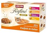animonda Rafiné Adult Katzenfutter, Nassfutter für ausgewachsene Katzen, Frischebeutel, Vielfalt in Gelee, 4er Pack (4 x 12 x 100g)