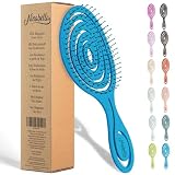 Ninabella Haarbürste ohne Ziepen für Damen,Herren & Kinder-Entwirrbürste für Locken,lange & nasse Haare-Nachhaltige Detangler Bürste mit Spiralfeder aus recyceltem Material-Hair Brush Royal B