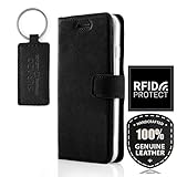 SURAZO Schwarz - RFID Premium Ledertasche Schutzhülle Wallet Case aus Echtesleder Farbe Schwarz für Sony Xperia Z5 Premium