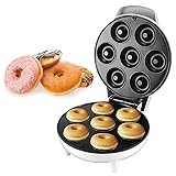 Elektrisch Mini Donut Maschine,Kompakter Donut Maker Maschine für 7 Mini Donuts, veganen, Frühstücks,Eiscreme-Donuts,Antihaftfür die Zubereitung mit der Familie, Party