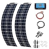 Solarmodul 400W 12V Solarpanel Monokristallin Solarzelle Photovoltaik SolarladegeräT Solaranlage Mit Ladekabel FüR Wohnmobil Auto Boot Batterien……