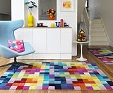 floor factory Moderner Designer Wollteppich Festival Multicolor 170x240cm - Reine Wolle in Leuchtend bunten Farb