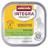 animonda Integra Protect Katze Sensitive, Diät Katzenfutter, Nassfutter bei Futtermittelallergie, Pute Pur, 16 x 100 g