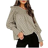 Shirt Weiß Damen Tshirt Damen Oversize Sweatshirt Lange Ärmel T-Shirt Tunika Bluse Tops Ohne Shoulder Kleid Oberteil Damen One Shoulder Top Damen Shirt(Khaki,S)