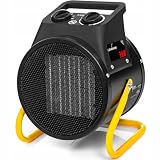 Lehmann LTOHE-2016 Energiesparend Werkstatt Heizung 2000 Watt | Heizlüfter mit 2 Heizstufen und Ventilator | Bauheizer elektrisch für Baustelle, Werkstatt, Haus, Wohnung, Garag