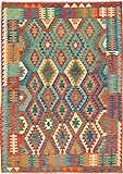 Nain Trading Kelim Afghan 290x208 Orientteppich Teppich Rot Handgewebt Afghanistan