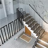 Handläufe für Treppen, 3-teiliges Treppengeländer, LOFT-Schmiedeeisen-Balkonzaun, Außentreppen-Handläufe, U-förmiges/M-förmiges rostfreies Geländer für den Außenbereich, kann 200 kg tragen, zum S