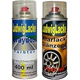 Sprayset für Ford Kristallsilber Farbcode 6 Baujahr 1993 - 2008 Metalliclack * 2 Spraydosen Ludwiglacke Lack Spray im Set - Eine Spraydose Basislack 400 ml und eine Dose Klarlack glänzend 400ml. Beide Spraydosen enthalten 1K Autolack. Weitere für diesen F
