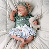 JIZHI Lebensechte Reborn-Babypuppen, 45,7 cm, weicher Körper und Locken, realistische Babypuppen für Neugeborene, reales Leben, Stoffkörper mit Fütterungsset und Geschenkbox für Kinder ab 3 Jahren