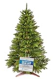 Premium Weihnachtsbaum künstlich 180cm -TESTSIEGER - Naturgetreu, dichte Zweige, Made in EU - Künstlicher Weihnachtsbaum mit Holzständer und Aufbewahrungstasche –Tannenbaum künstlich von Pure Living