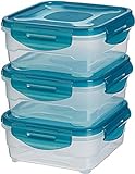 Amazon Basics 6pc Airtight Food Storage Containers Set, 3er-Pack x 0.8 Liter, Klar