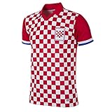 Copa Herren Croatia 1992 Football T-Shirt mit Retro-Fußballkragen, rot/weiß, M