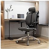 JYHQ Bürostuhl Drehstuhl mit Dreharmlehne, Bürostuhl, Bürostuhl aus Kunstleder mit doppelter Rückenlehne, ergonomischer Spielstuhl