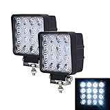 Greenmigo HJ 2x 48W LED Arbeitsscheinwerfer 4320LM Zusatzscheinwerfer LED Scheinwerfer IP67 Offroad Wasserdicht Flutlichtstrahler 12V 24V [Energieklasse A++]