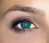 Kontaktlinsen farbig ohne Stärke farbige Jahreslinsen weiche Linsen soft Hydrogel 2 Stück Farblinsen + Linsenbehälter 0.0 Dioptrien natürliche Farben Serie Queen Marine (blau)