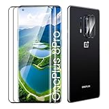 TECHO Displayschutzfolie für OnePlus 8 Pro, Fall Freundlich, Kante an Kante, Blasenfrei, Ultra-HD Schutzfolie Displayschutzfolie, 2 Stück Schutzfolie und 2 Stück