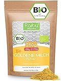 Goldene Milch Pulver BIO I Golden Milk - Kurkuma Latte Mix mit Kurkuma, Kokosblütenzucker, Zimt, Ingwer & Ashwagandha aus kontrolliertem Bio-Anbau (300g)