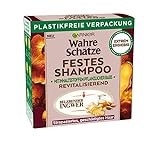 Garnier Festes Shampoo, Belebender Ingwer, mit Bio-Ingwer, revitalisiert strapaziertes Haar, biologische abbaubare Formel, vegan, Wahre Schätze, 1 Stück