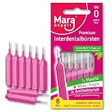 Interdentalbürste Pink - MARA EXPERT | 0,4mm ISO 0 extra fein | 8 Interdentalbürsten | Biokunststoff | Bürsten für Zahnzwischenräume | Mit Minz Geschmack - Chlorhexidin - F