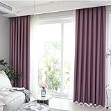 ZYBW Solide,wärmeisolierte Ösenvorhänge,extra lang und breit,Verdunkelungsvorhänge für Fensterbehandlungsräume (Violett,100' B x 63' L)