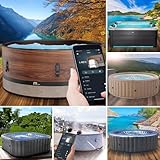 BRAST® Whirlpool aufblasbar MSpa | 4-8 Personen | viele Modelle rund und eckig | Ø 125-224cm | In- Outdoor Pool | bis zu 144 Massagedüsen | inkl. Aufblasfunktion Abdeckung Timer Heizung | D