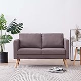 Juroupi 2-Sitzer-Sofa Couch 2 Sitzer Loveseat Sofas FüR Wohnzimmer Sofa Loveseats Stoff Taup