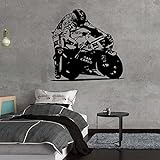 Einfache Motorrad Wandtattoo Wohnzimmer Bewegliches Wandbild, Verwendet im Wohnzimmer Schlafzimmer Selbstklebende Wandkunst A4 43x43cm