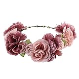 ULTNICE Blumenkranz,Blumen Stirnband Blumenkrone Boho Blumen Haarkranz Brautbrautjungfern Haarband für Damen Mädchen