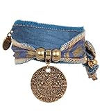 Anisch de la Cara Damen Armband Blue Lion - Hakuna Matata Wickelarmband aus Langapalu-Stoff Hakuna Matata - ArtNr. 4400-c