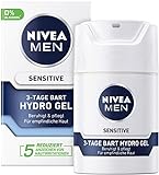 Nivea Men Sensitive 3-Tage Bart Hydro Gel im 1er Pack (1 x 50 ml), Feuchtigkeitscreme für Männer mit empfindlicher Haut & 3-Tage Bart, beruhigende Gesichtscreme