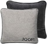 Joop, Kissenhülle Uni Doubleface Ash-Anthrazit Baumwolle/Polyacryl, Maße: 50cm x 50cm, 739469